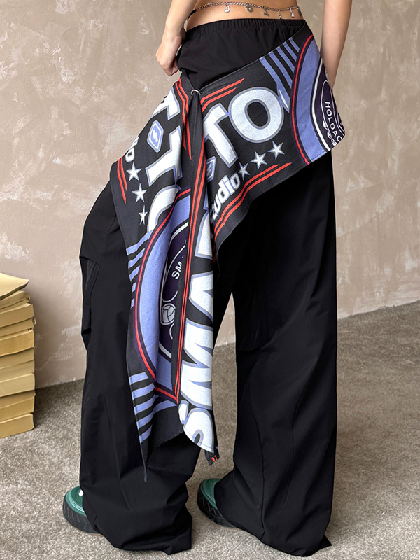 EMMIOL Pantalones anchos con estampado retro de chica sexy