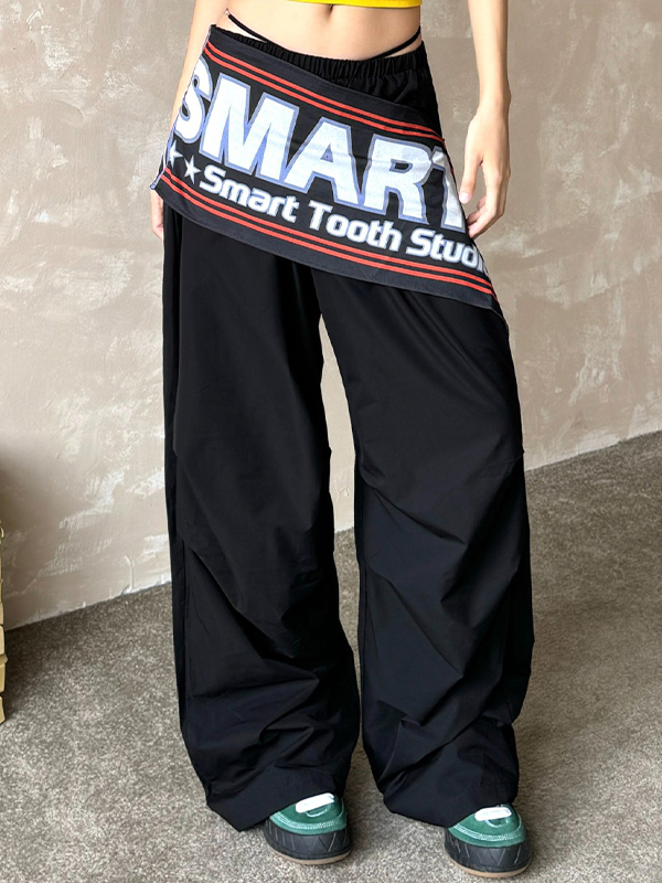 EMMIOL Pantalones anchos con estampado retro de chica sexy
