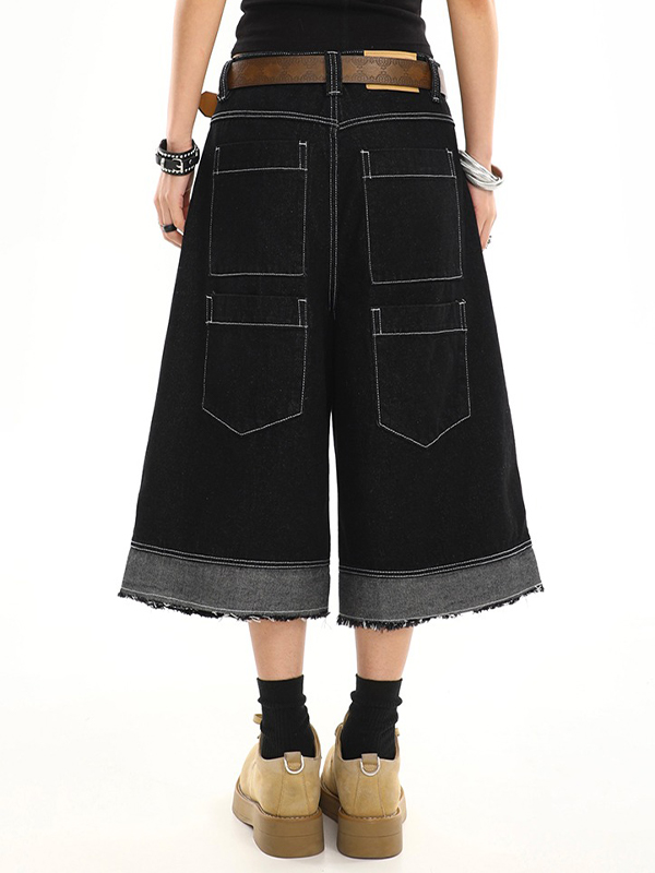 EMMIOL Jeans cargo stampati con filo spesso retrò