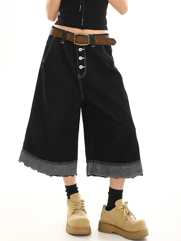 EMMIOL Jeans cargo stampati con filo spesso retrò