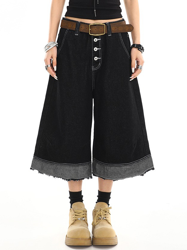 EMMIOL Jeans cargo stampati con filo spesso retrò