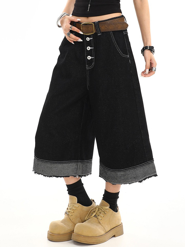 EMMIOL Jeans cargo stampati con filo spesso retrò