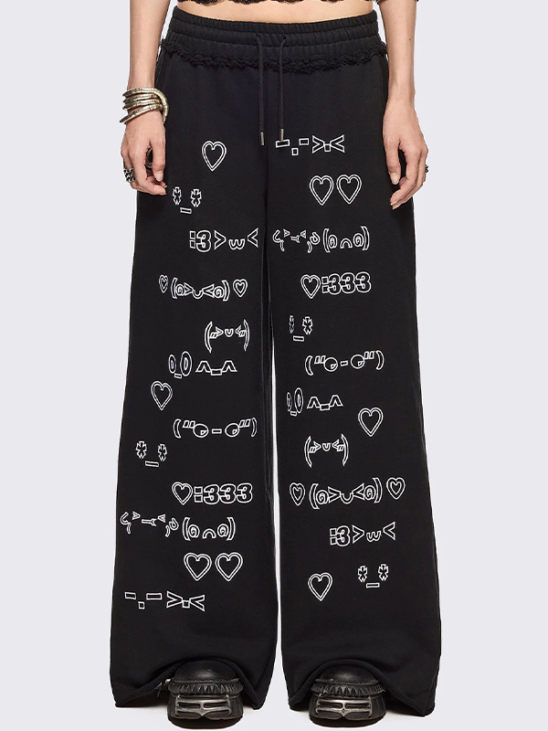EMMIOL Pantalones deportivos rectos con estampado de personajes bonitos
