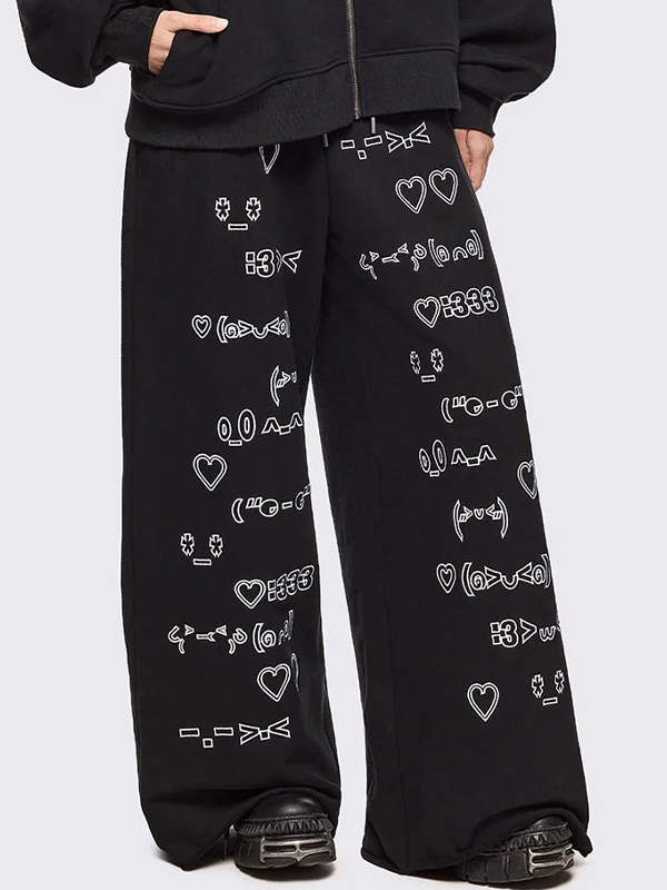 EMMIOL Pantalones deportivos rectos con estampado de personajes bonitos