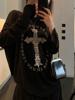 EMMIOL Retro Cross Print Long Sleeve