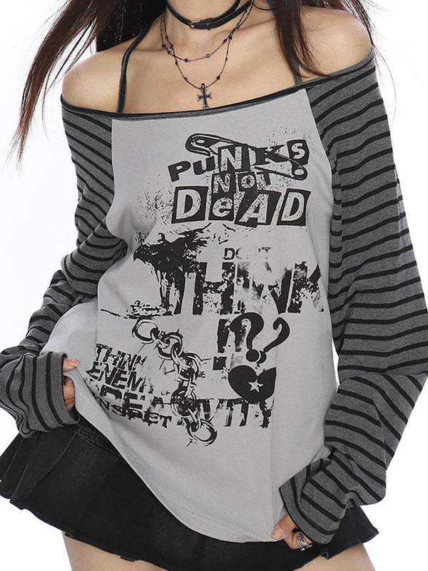 EMMIOL Y2K Star Stripe Long Sleeve
