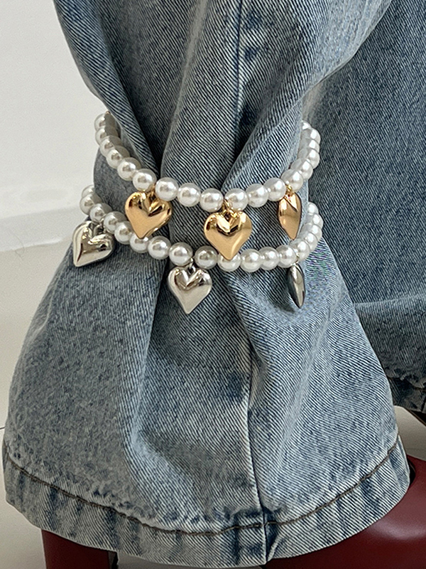 EMMIOL Cadena para pantalones de mezclilla con perlas de imitación
