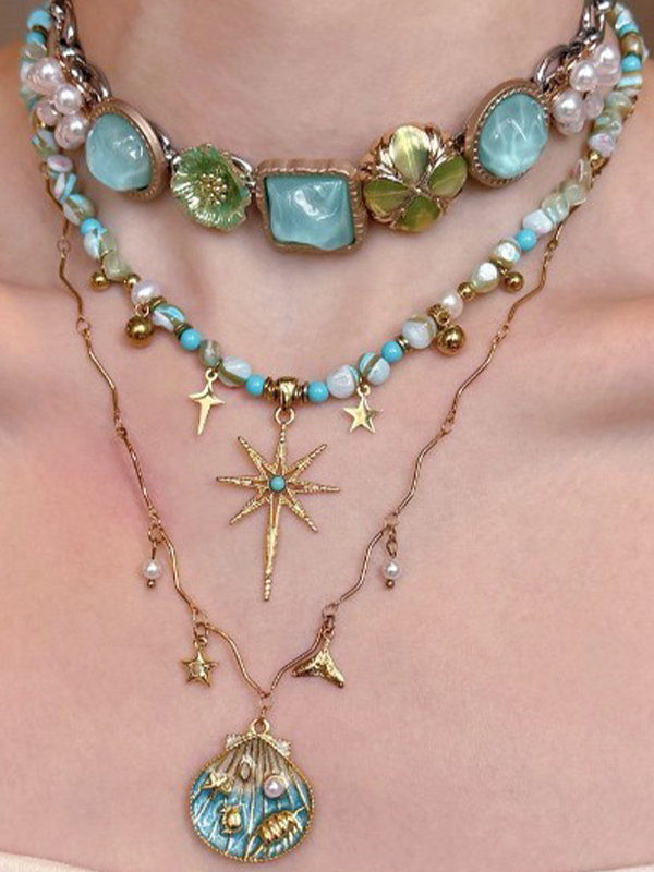 EMMIOL Shell Bead Butterfly Choker Necklace