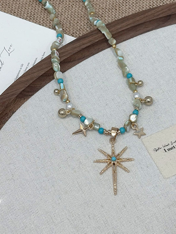 EMMIOL Shell Bead Butterfly Choker Necklace
