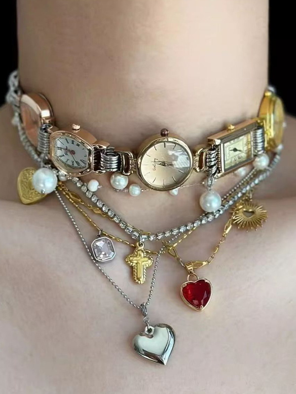 EMMIOL Collana girocollo in metallo vintage realizzata a mano