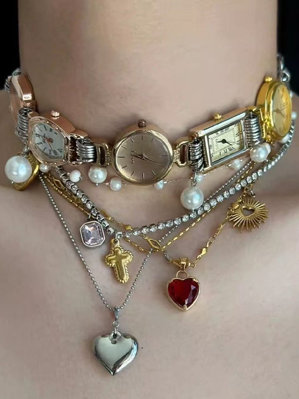 EMMIOL Collana girocollo in metallo vintage realizzata a mano