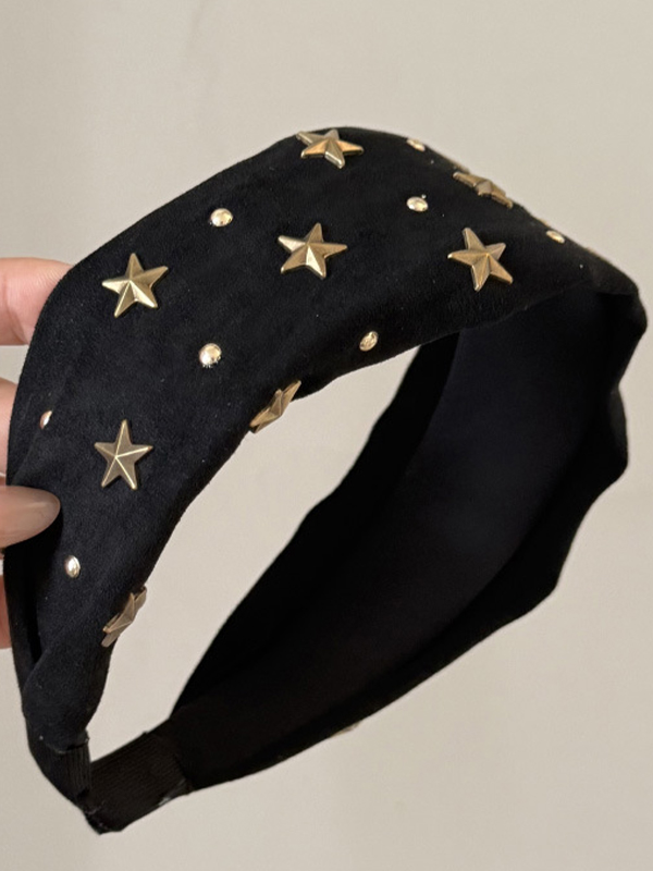 EMMIOL Diadema de ala ancha con remaches de estrella
