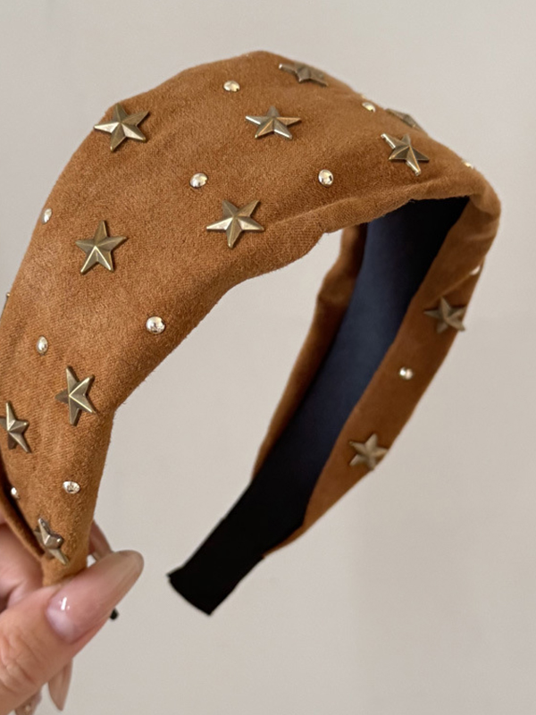 EMMIOL Diadema de ala ancha con remaches de estrella