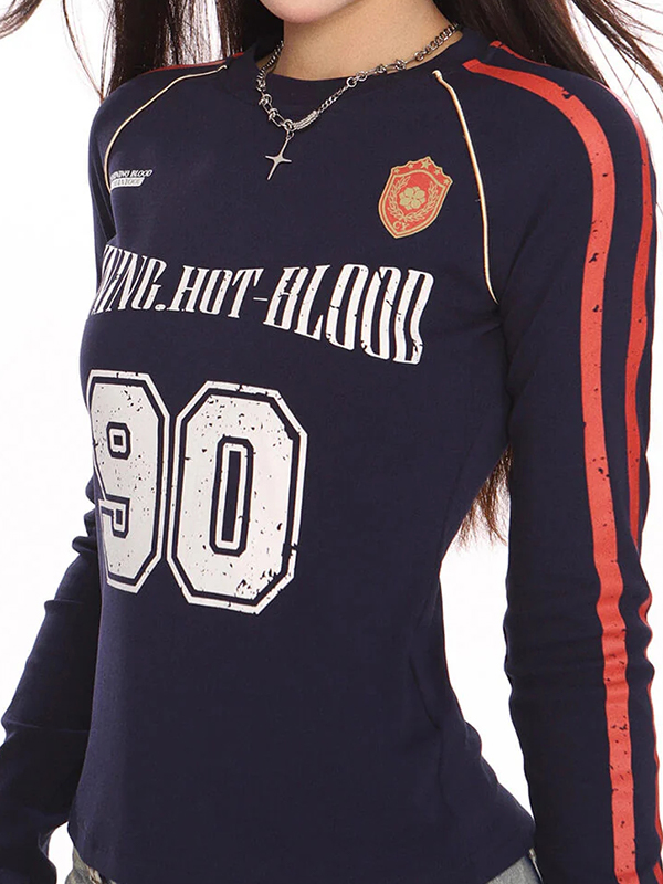 EMMIOL Sports-Style Polo Shirt Long Sleeve