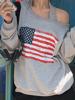 EMMIOL National Flag Print Oversized Long Sleeve