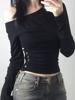EMMIOL Off-Shoulder Button Long Sleeve