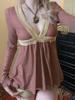 EMMIOL Striped Lace Patchworklong Sleeve