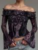 EMMIOL Dark Floral Print Long Sleeve