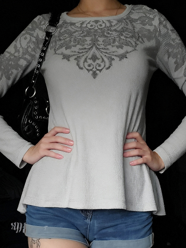 EMMIOL Dark Floral Print Long Sleeve
