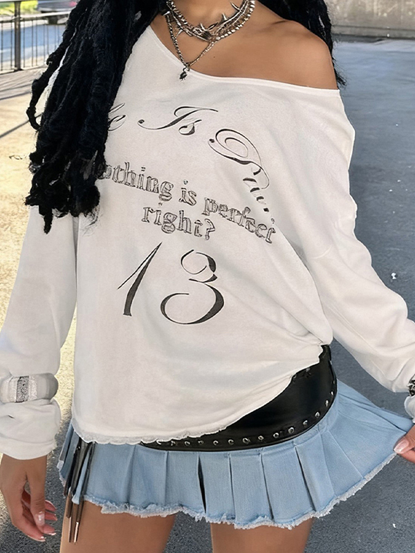 EMMIOL Fashion Letter Print  Oversized Long Sleeve