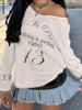 EMMIOL Fashion Letter Print  Oversized Long Sleeve