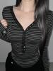 EMMIOL V Neck Stripes Long Sleeve
