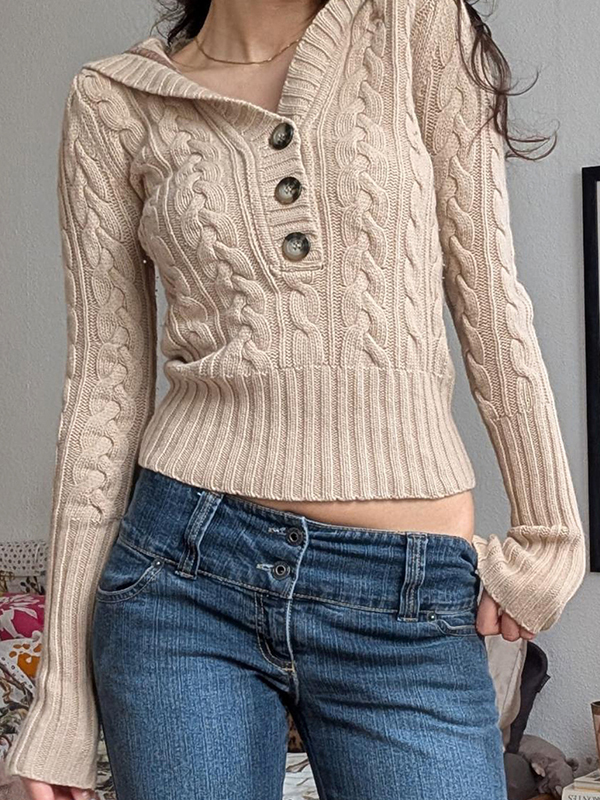 EMMIOL Grobkörnige Pullover im Retro-Stil