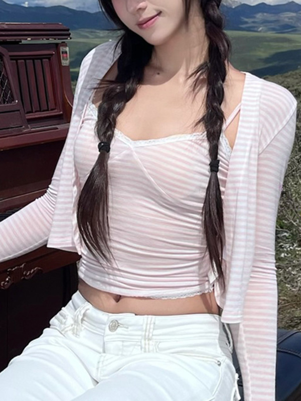 EMMIOL Striped Tank Top Long Sleeve