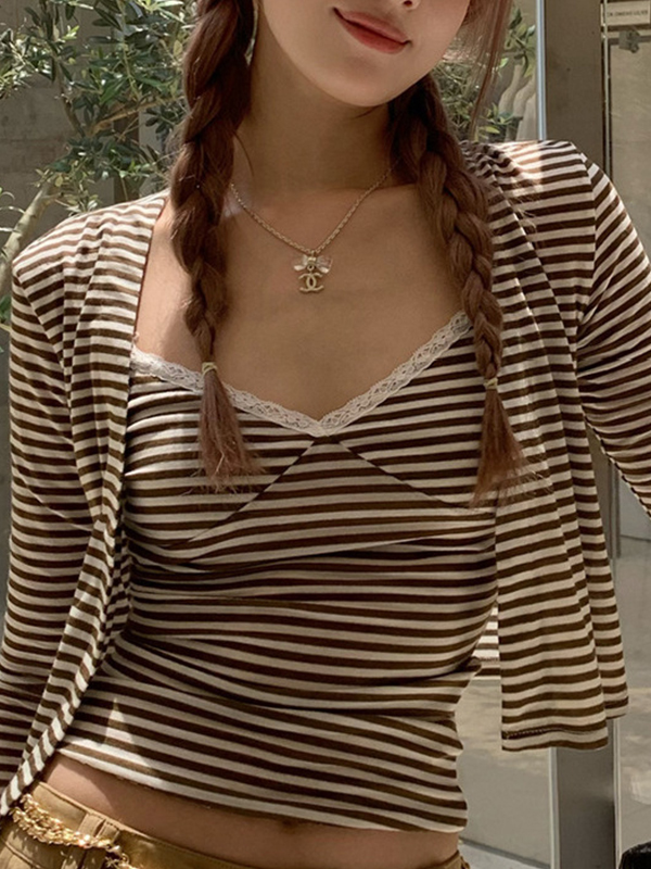 EMMIOL Striped Tank Top Long Sleeve