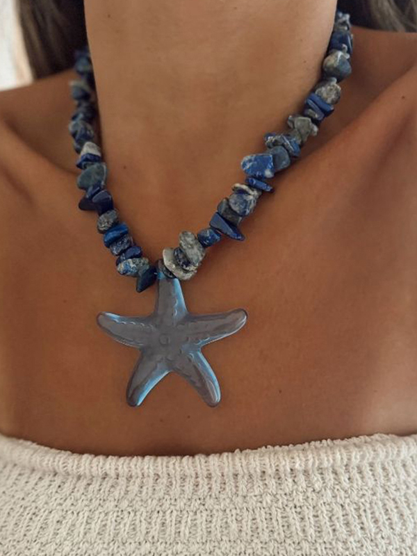 EMMIOL Collana con perline a forma di stella marina 3D