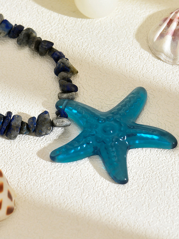 EMMIOL Collana con perline a forma di stella marina 3D