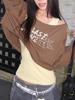 EMMIOL Retro Letter Print Long Sleeve