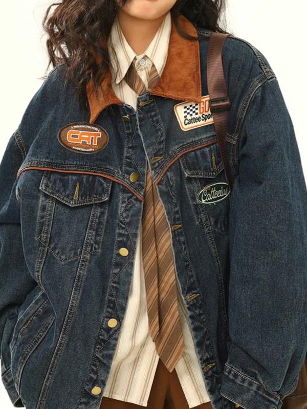 EMMIOL Retro Washed Denim Jacket