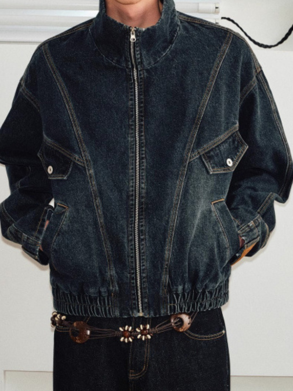 EMMIOL Retro Reverse Wash Denim Jacket