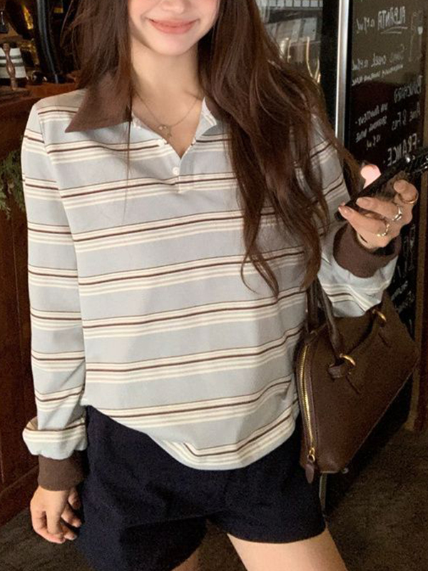 EMMIOL Contrasting Stripes Long Sleeve
