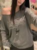EMMIOL Alphabet Rhinestones Long Sleeve