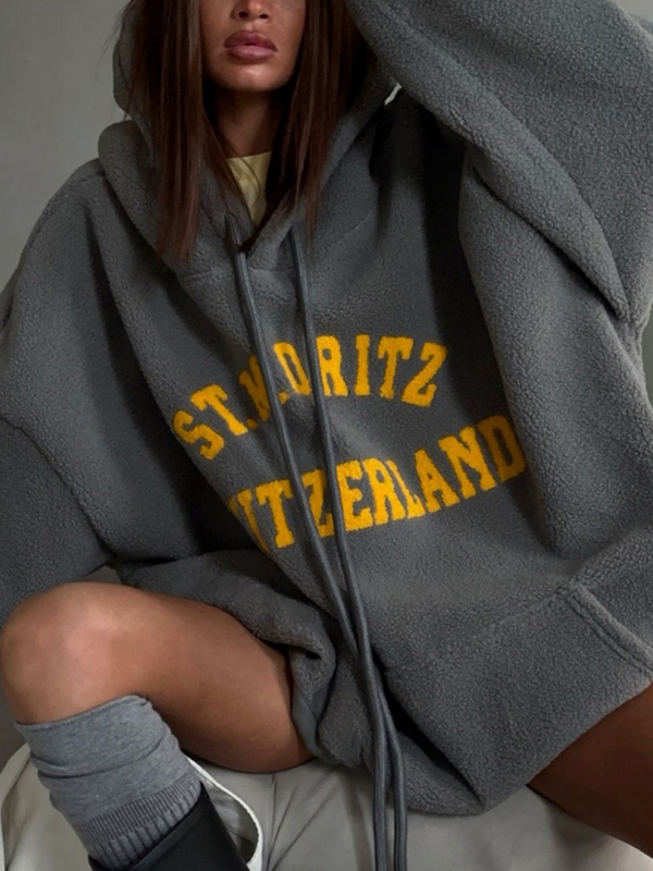 EMMIOL Y2K-Kapuzenpullover mit Retro-Print