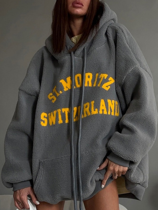 EMMIOL Y2K-Kapuzenpullover mit Retro-Print
