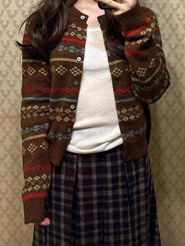 EMMIOL Retro Ethnic Patterns Sweaters