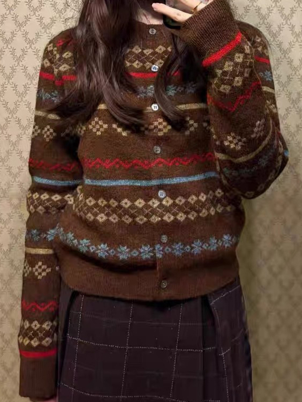 EMMIOL Retro Ethnic Patterns Sweaters