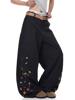 EMMIOL Hose mit weitem Bein und lustigen Prints im amerikanischen Stil