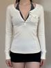 EMMIOL Faux Two Piece Buttons Long Sleeve