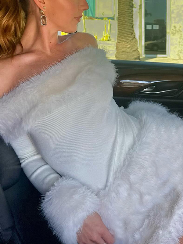 EMMIOL Christmas Fuzzy Mini Dress