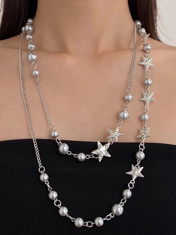 EMMIOL Pearl Star Metal Necklace
