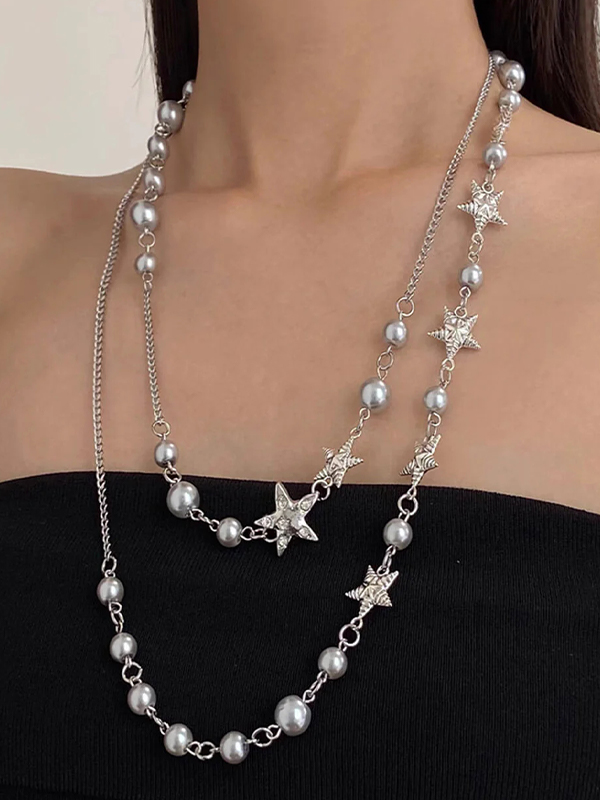 EMMIOL Pearl Star Metal Necklace