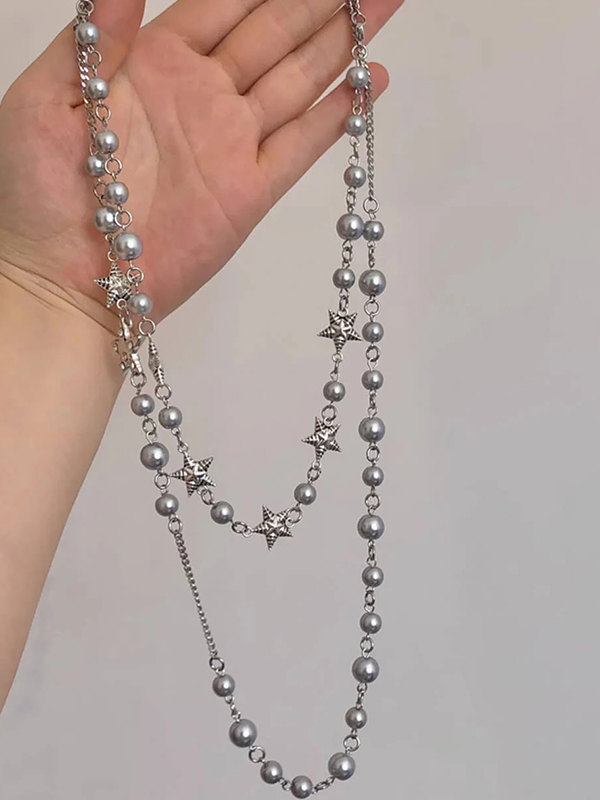 EMMIOL Pearl Star Metal Necklace