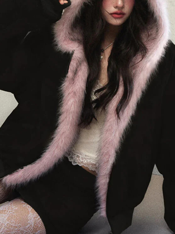 EMMIOL Chaqueta con capucha reversible y cremallera