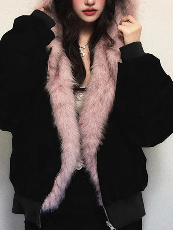 EMMIOL Chaqueta con capucha reversible y cremallera