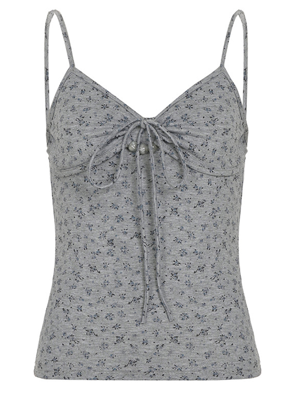 EMMIOL Langarmshirt mit kleiner Blumenschnürung