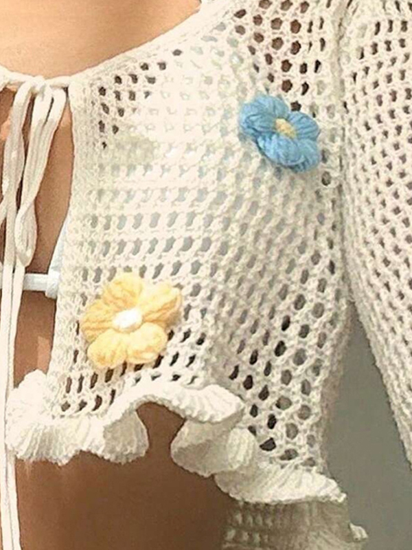 EMMIOL Maglioni con motivo floreale traforato 3D